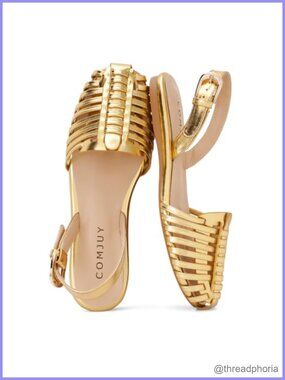 Woven Closed Toe Slingback Sandals Comfortable Walking Flats
